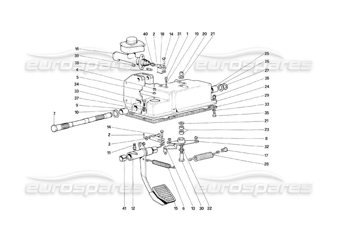 ferrari mondial 8 (1981) clutch release control parts diagram