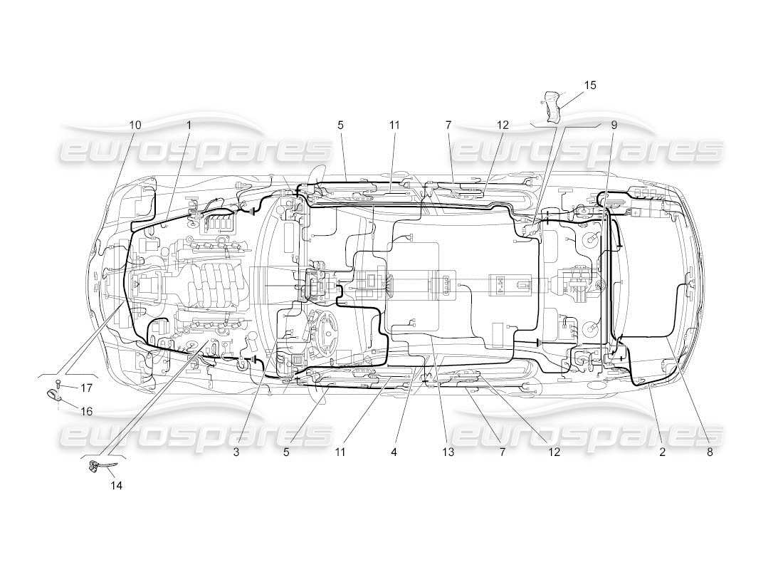 maserati qtp. (2011) 4.7 auto main wiring part diagram