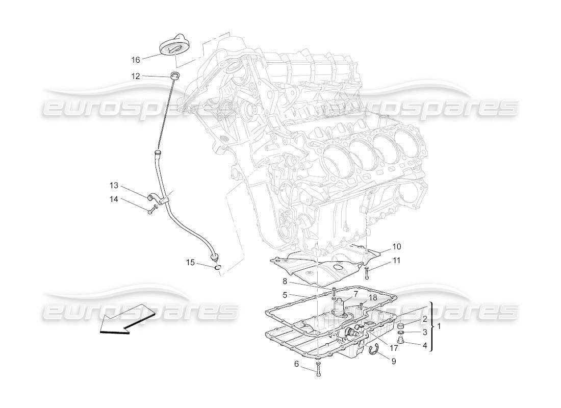 maserati qtp. (2011) 4.7 auto lubrication system: circuit and collection parts diagram