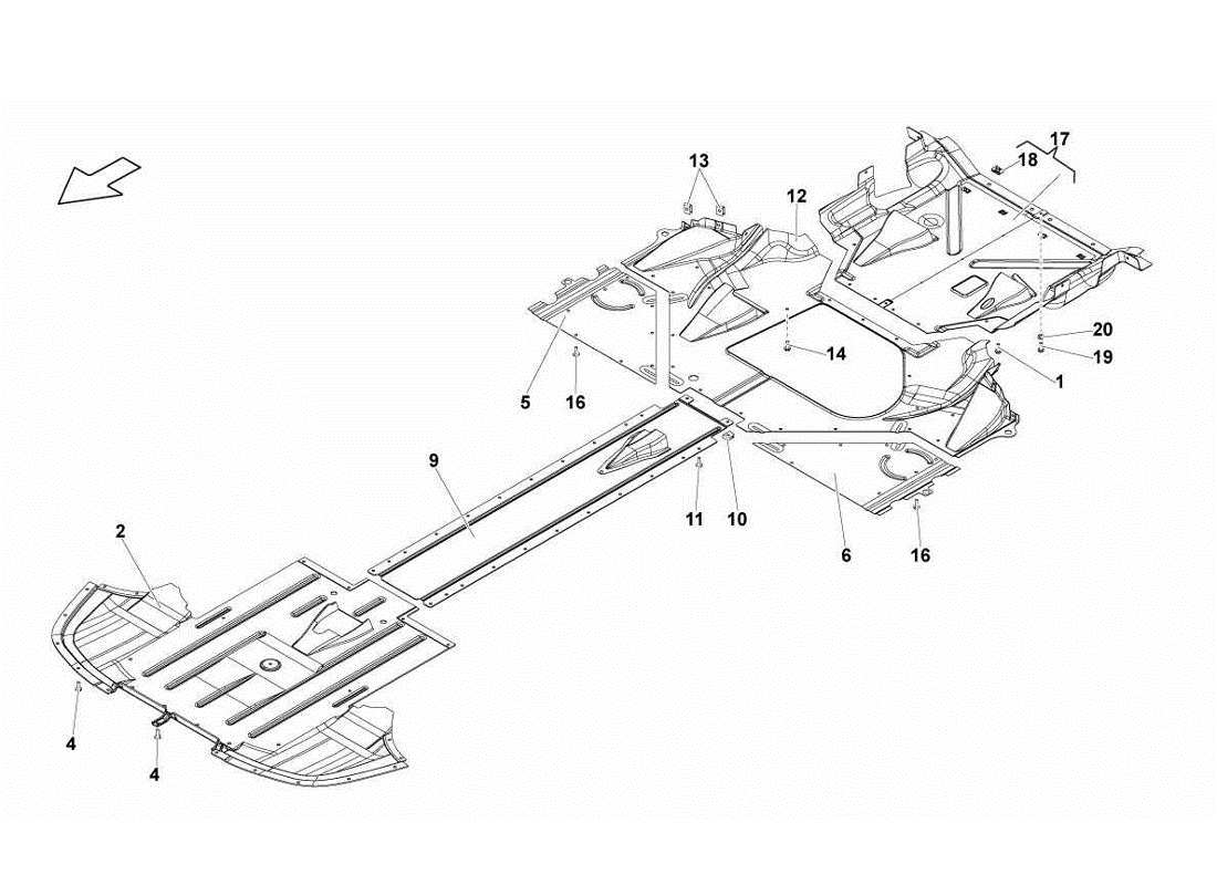 lamborghini gallardo lp560-4s update frame floor panels part diagram