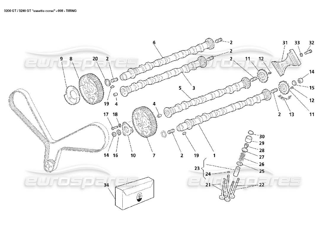 maserati 3200 gt/gta/assetto corsa timing parts diagram