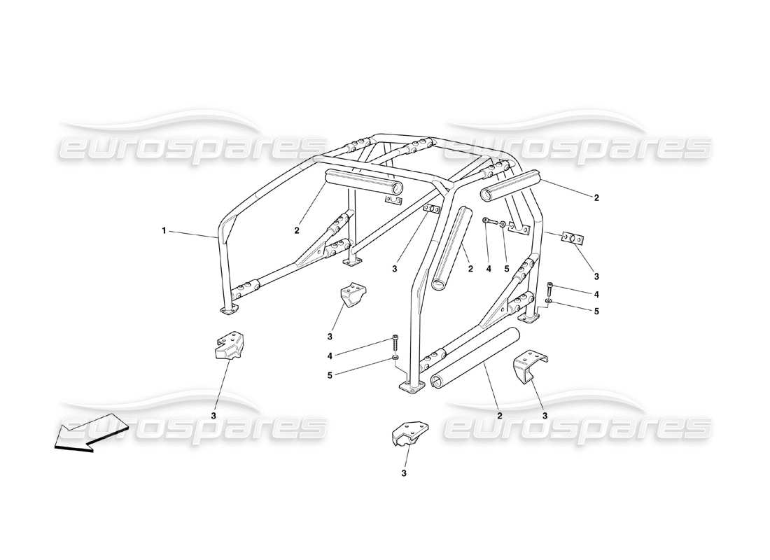 ferrari 360 challenge (2000) roll-bar part diagram