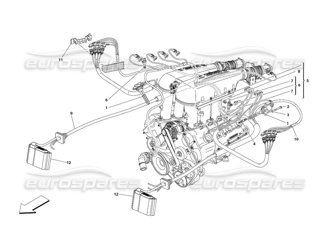 ferrari 430 challenge (2006) injection device - ignition parts diagram