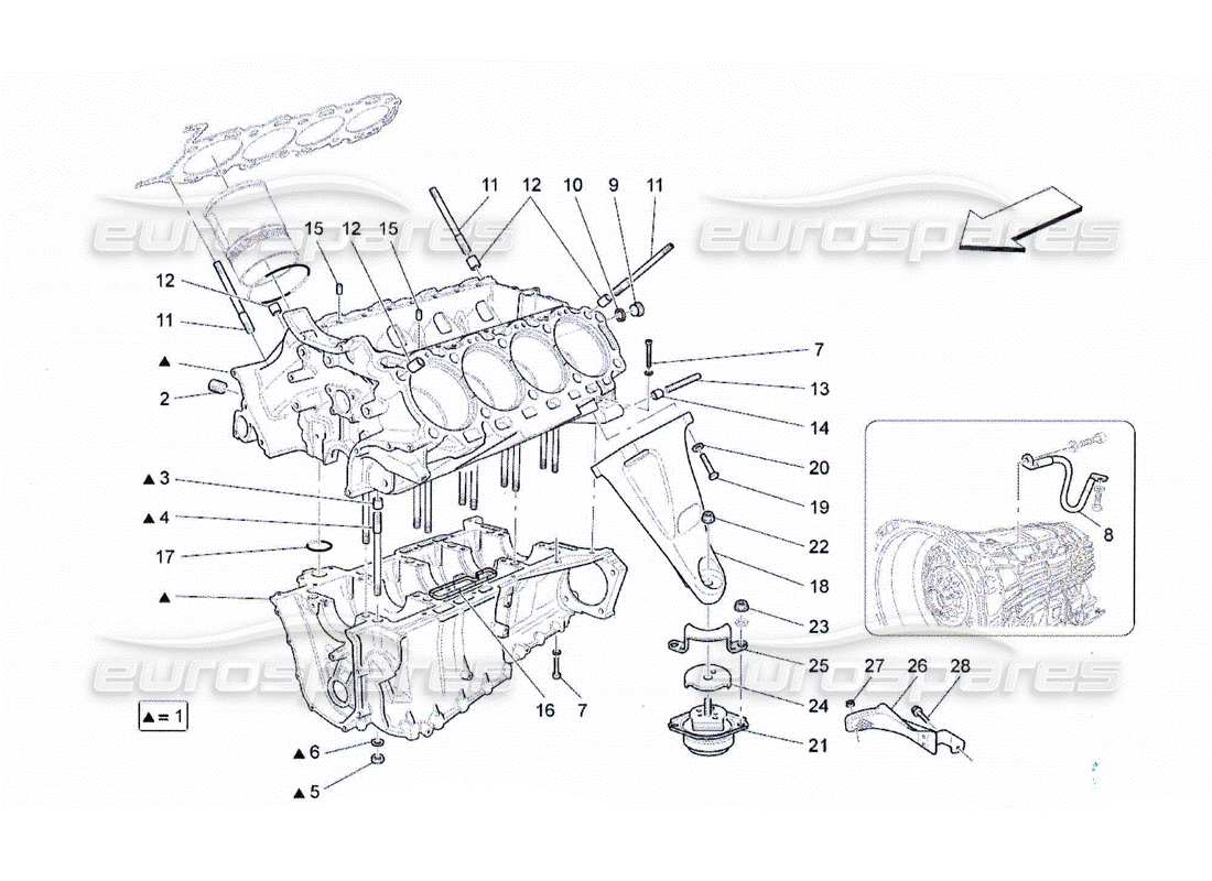 maserati qtp. (2010) 4.2 crankcase parts diagram