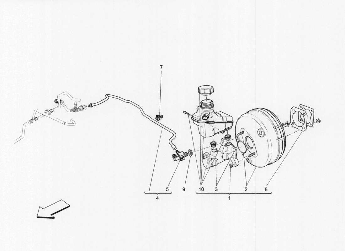 maserati qtp. v6 3.0 bt 410bhp 2wd 2017 brake servo system part diagram