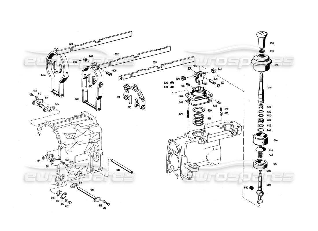 maserati qtp.v8 4.9 (s3) 1979 transmission control parts diagram