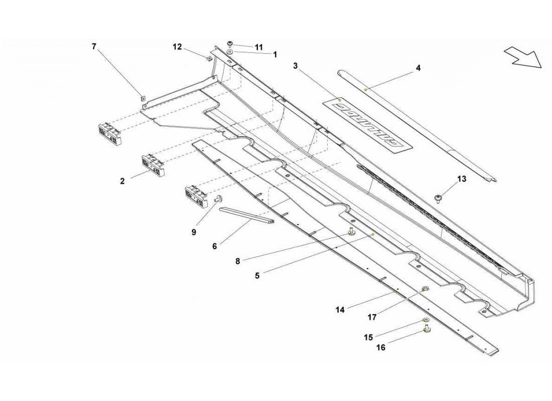 LAMBORGHINI GALLARDO STS II SC EXTERNAL SIDE MEMBER PART DIAGRAM lamborghini gallardo sts ii sc external side member part diagram