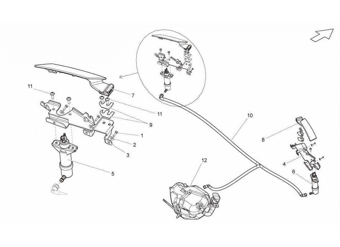 LAMBORGHINI GALLARDO STS II SC HEADLIGHT WASHER PART DIAGRAM lamborghini gallardo sts ii sc headlight washer part diagram