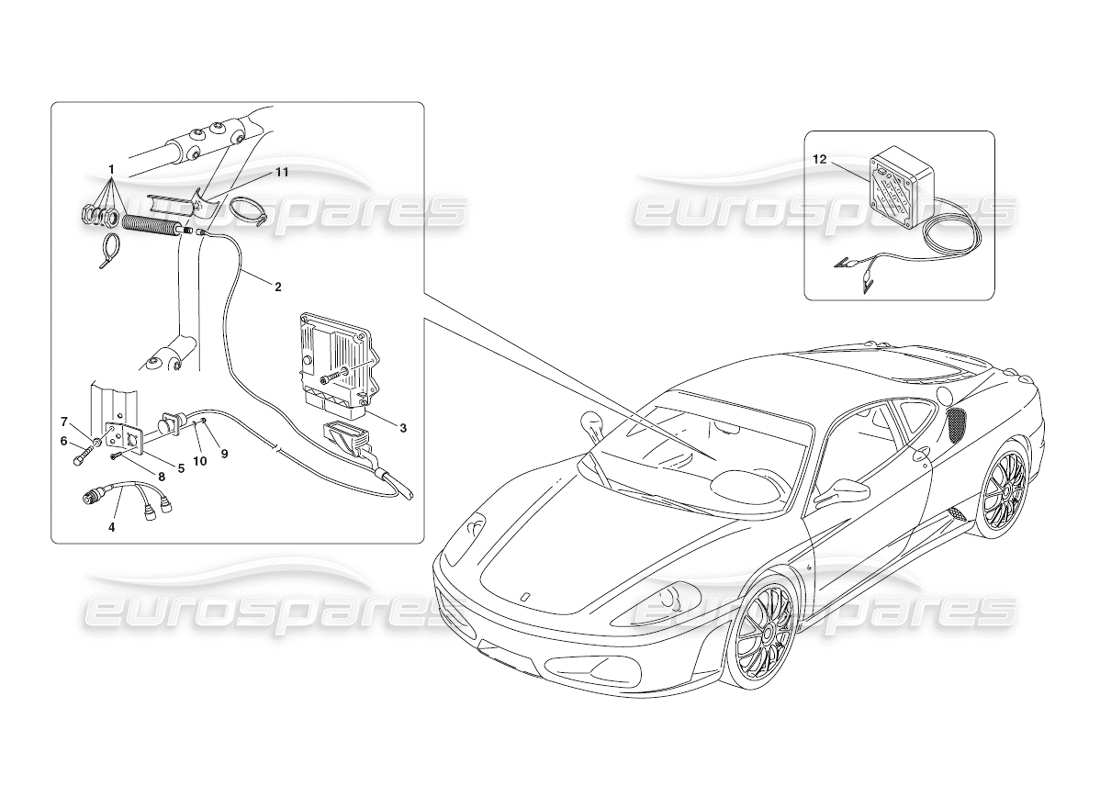 ferrari 430 challenge (2006) data acquirement parts diagram