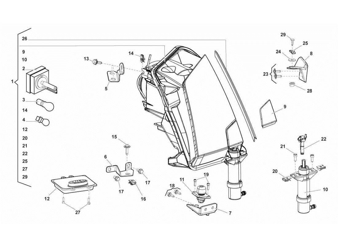 lamborghini gallardo sts ii sc lights parts diagram