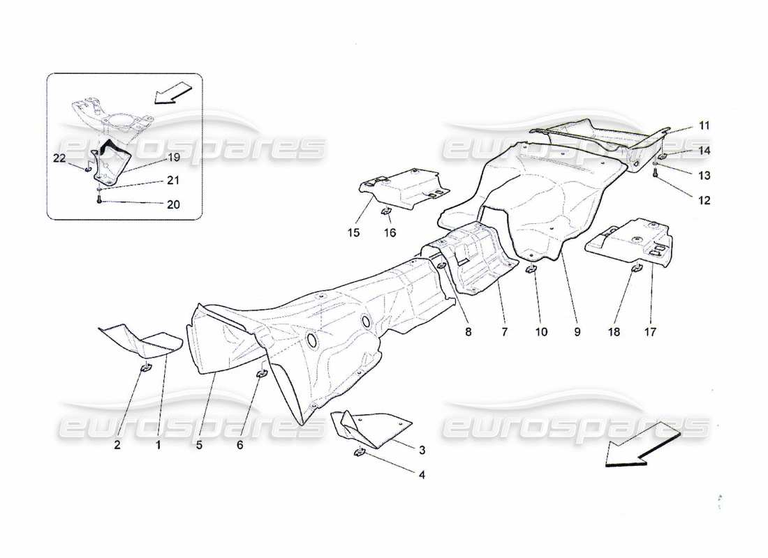 maserati qtp. (2010) 4.7 thermal insulating panels inside the vehicle part diagram