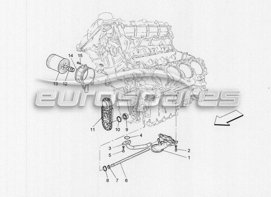 maserati grancabrio mc centenario pump and filter lubrication part diagram