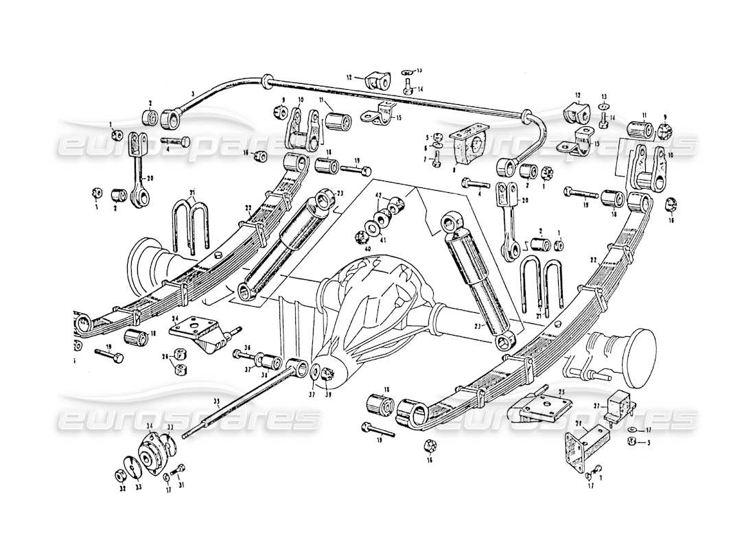 maserati 3500 gt rear suspension part diagram