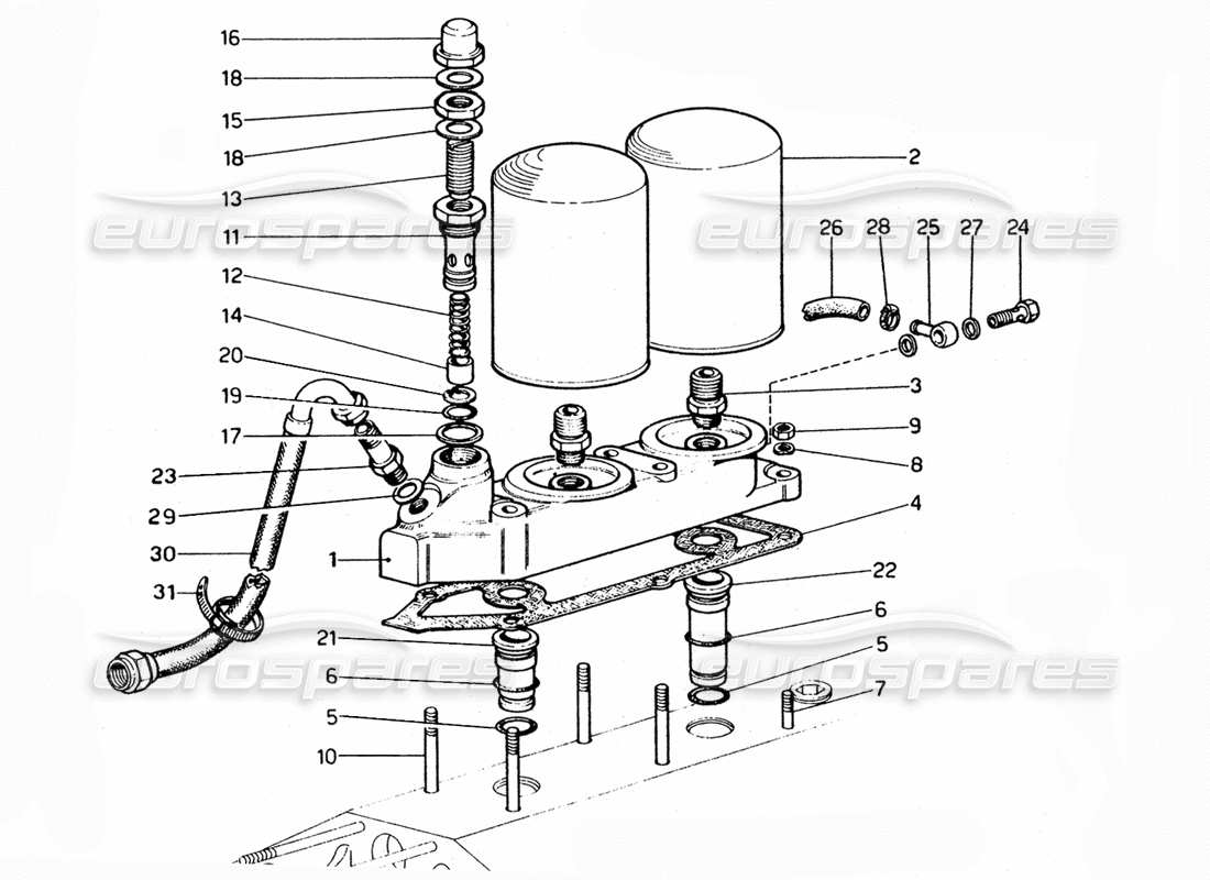 ferrari 365 gtc4 (mechanical) oil filter part diagram