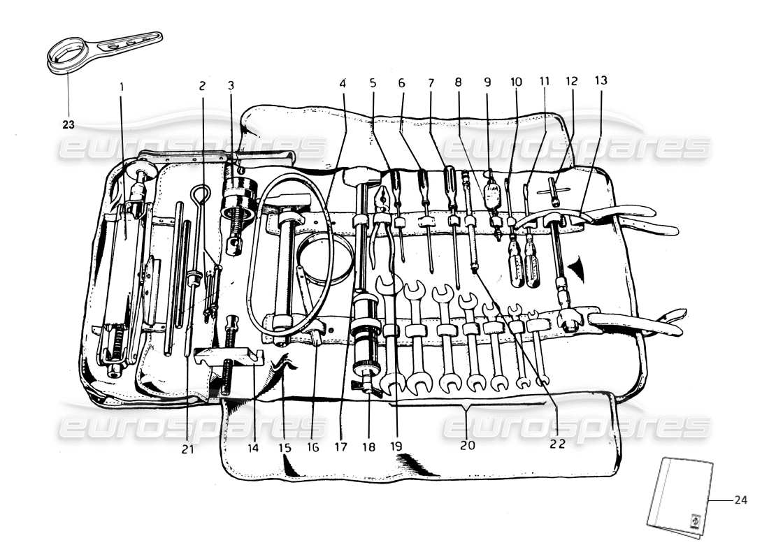 ferrari 275 gtb/gts 2 cam tool kit parts diagram