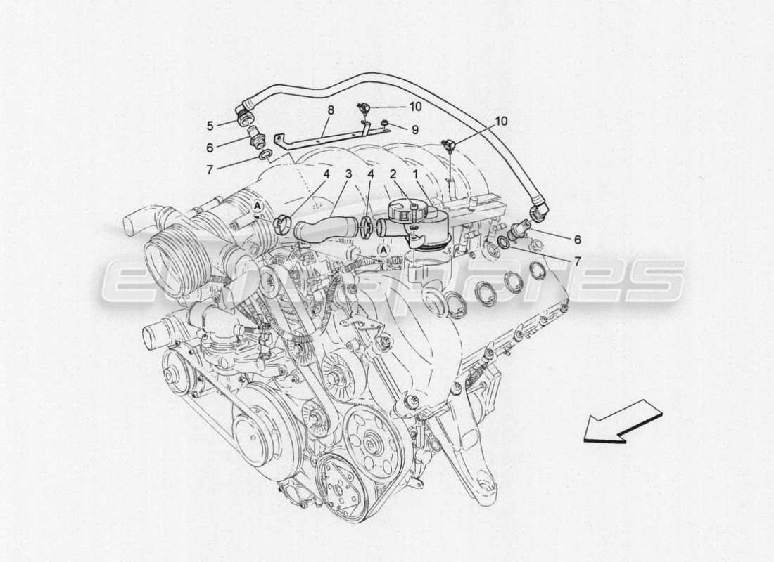 maserati granturismo special edition oil vapour recirculation system parts diagram
