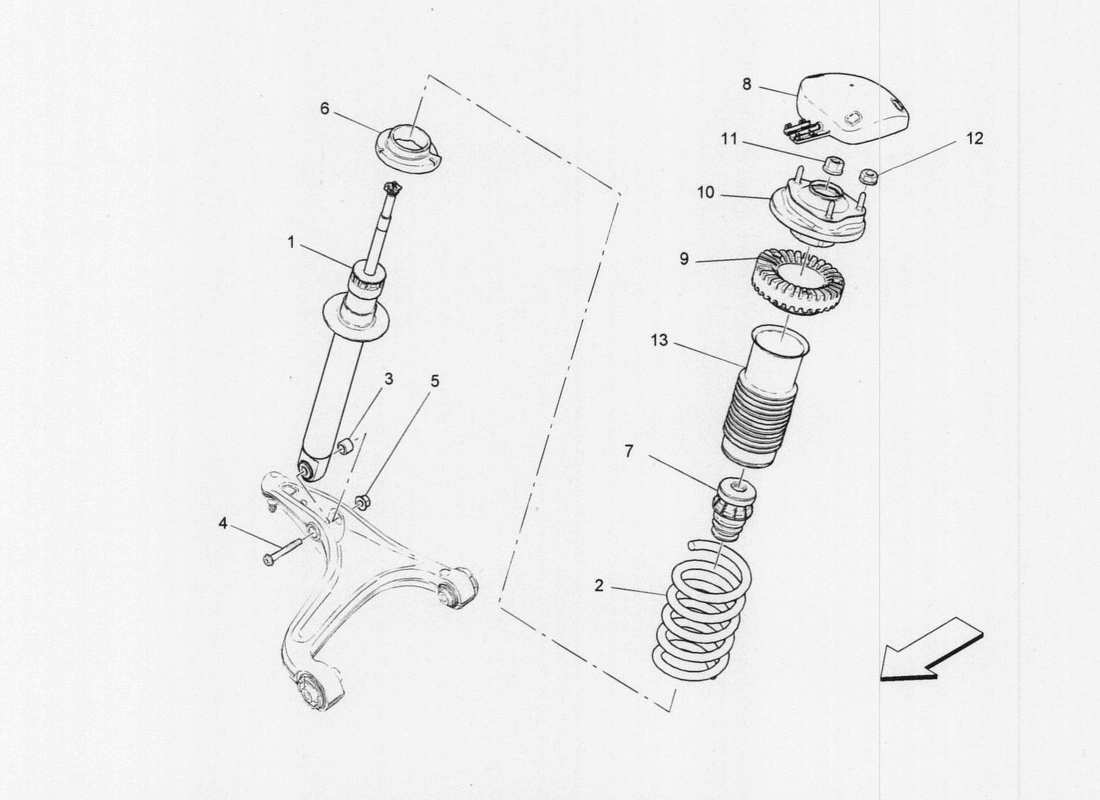 maserati qtp. v6 3.0 tds 275bhp 2017 front shock absorbers parts diagram