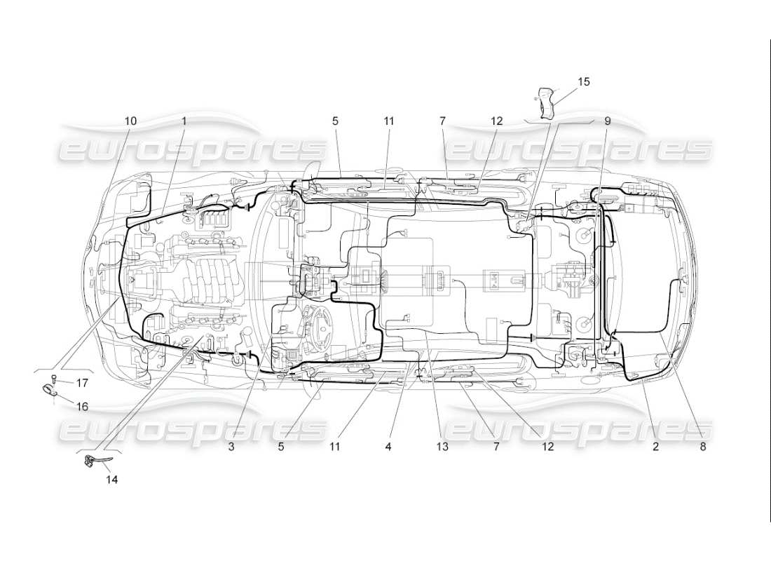 maserati qtp. (2010) 4.7 auto main wiring part diagram