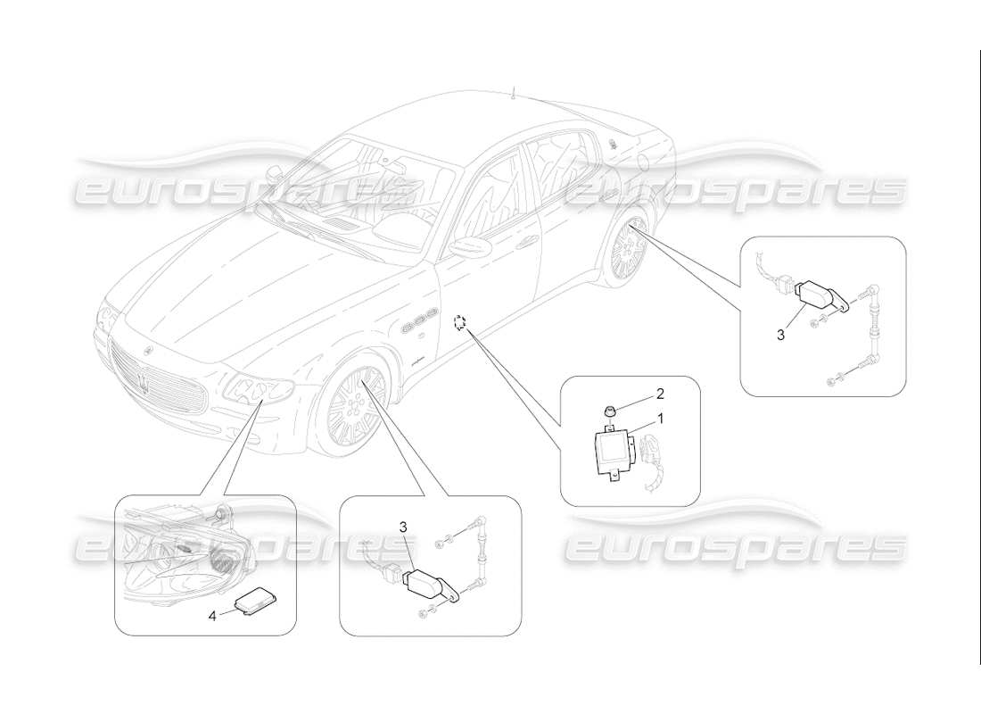 maserati qtp. (2006) 4.2 f1 lighting system control part diagram