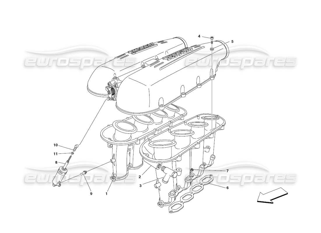 ferrari 430 challenge (2006) air intake manifold part diagram