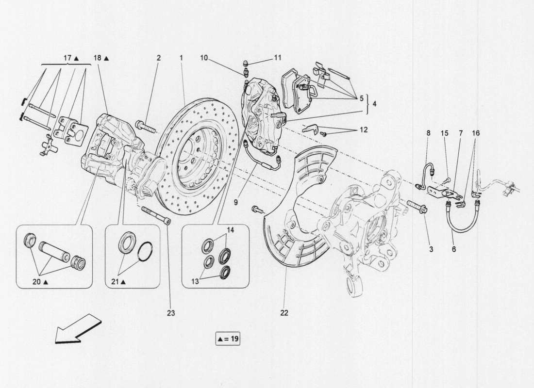 maserati qtp. v6 3.0 tds 275bhp 2017 braking devices on rear wheels parts diagram