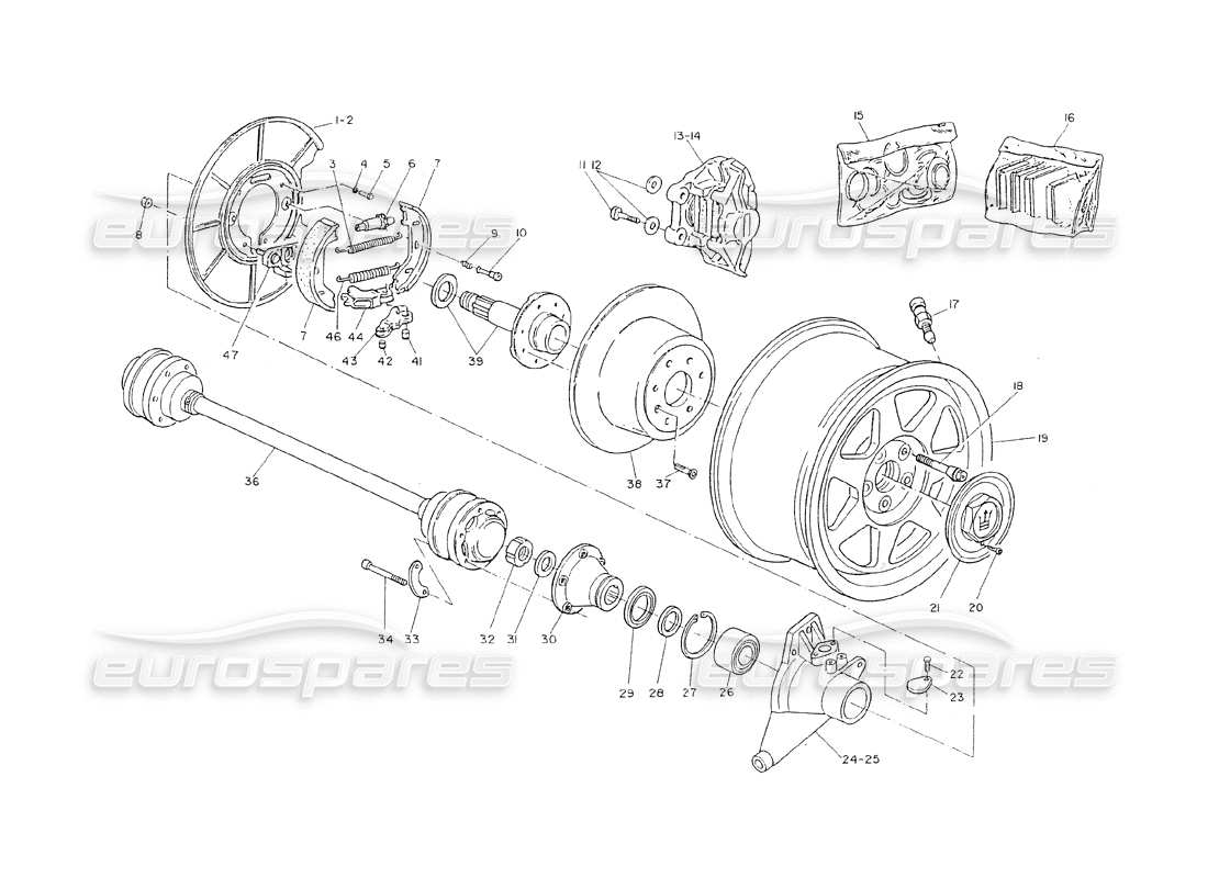 a part diagram from the maserati shamal parts catalogue