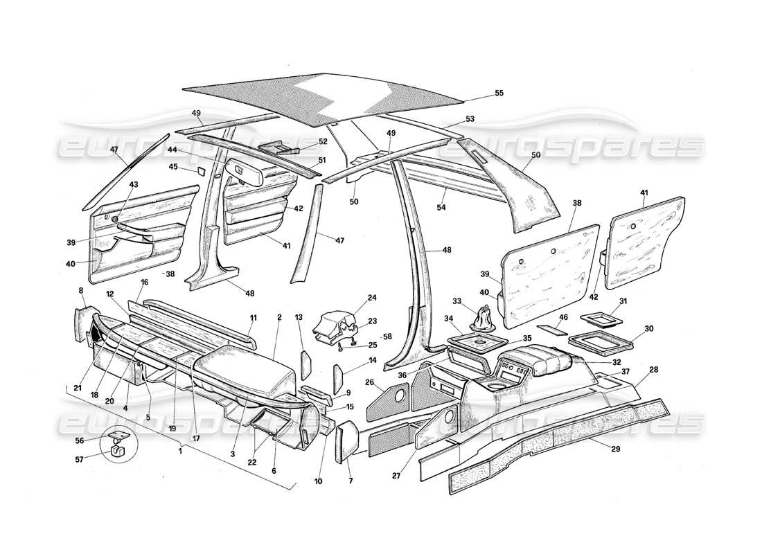 a part diagram from the maserati quattroporte (1967-1979) parts catalogue