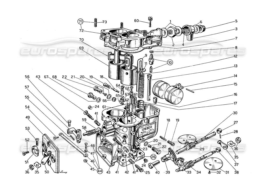 a part diagram from the ferrari 275 gtb/gts 2 cam parts catalogue