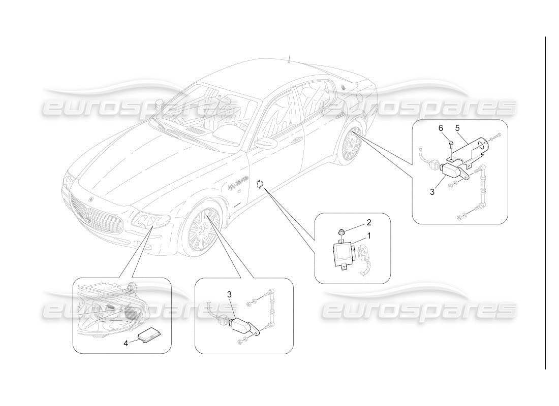 a part diagram from the maserati qtp. (2007) 4.2 auto parts catalogue