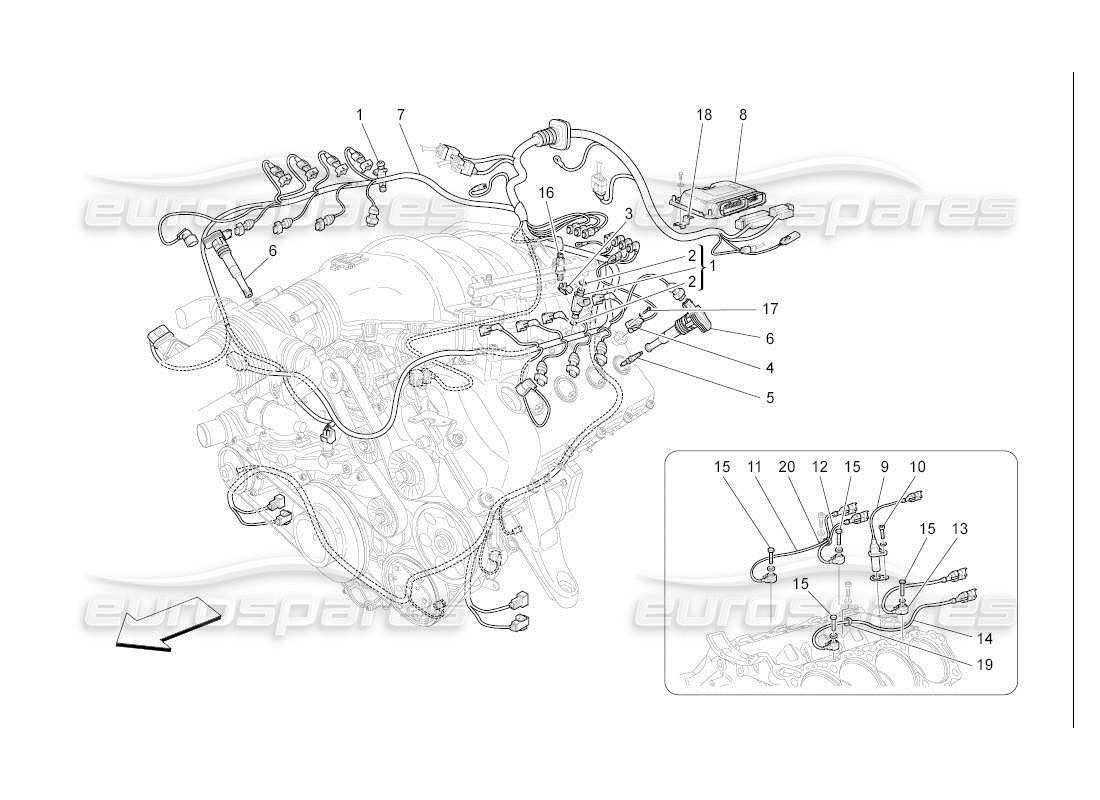 a part diagram from the maserati quattroporte m139 (2005-2013) parts catalogue