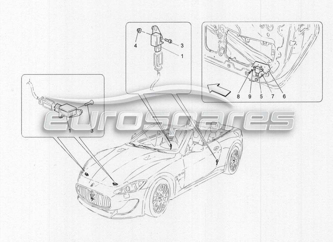 a part diagram from the maserati grancabrio parts catalogue