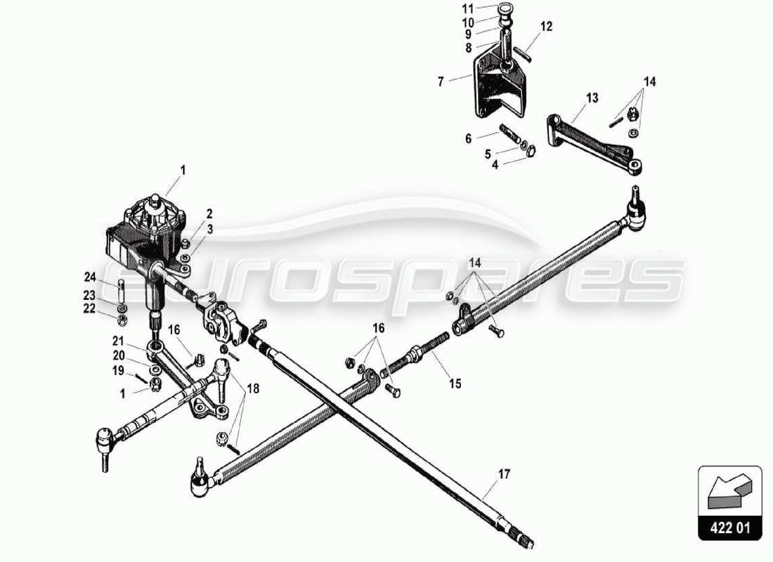 a part diagram from the lamborghini 350 parts catalogue