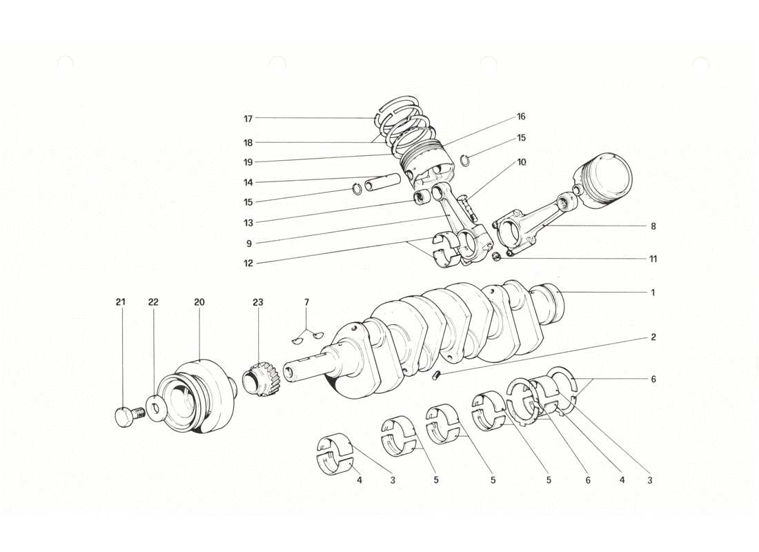 a part diagram from the ferrari 208 gtb gts parts catalogue