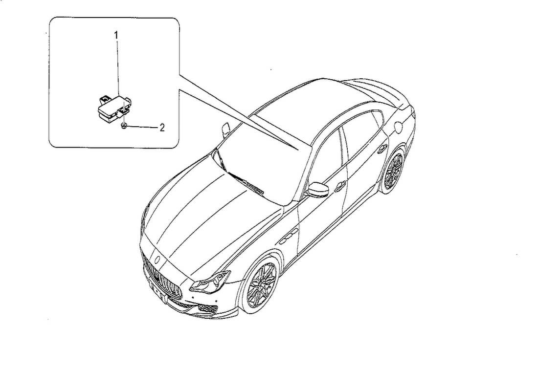 a part diagram from the maserati quattroporte m156 (2014 onwards) parts catalogue