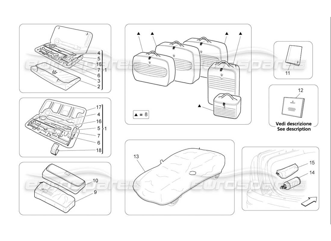 a part diagram from the maserati qtp. (2009) 4.7 auto parts catalogue