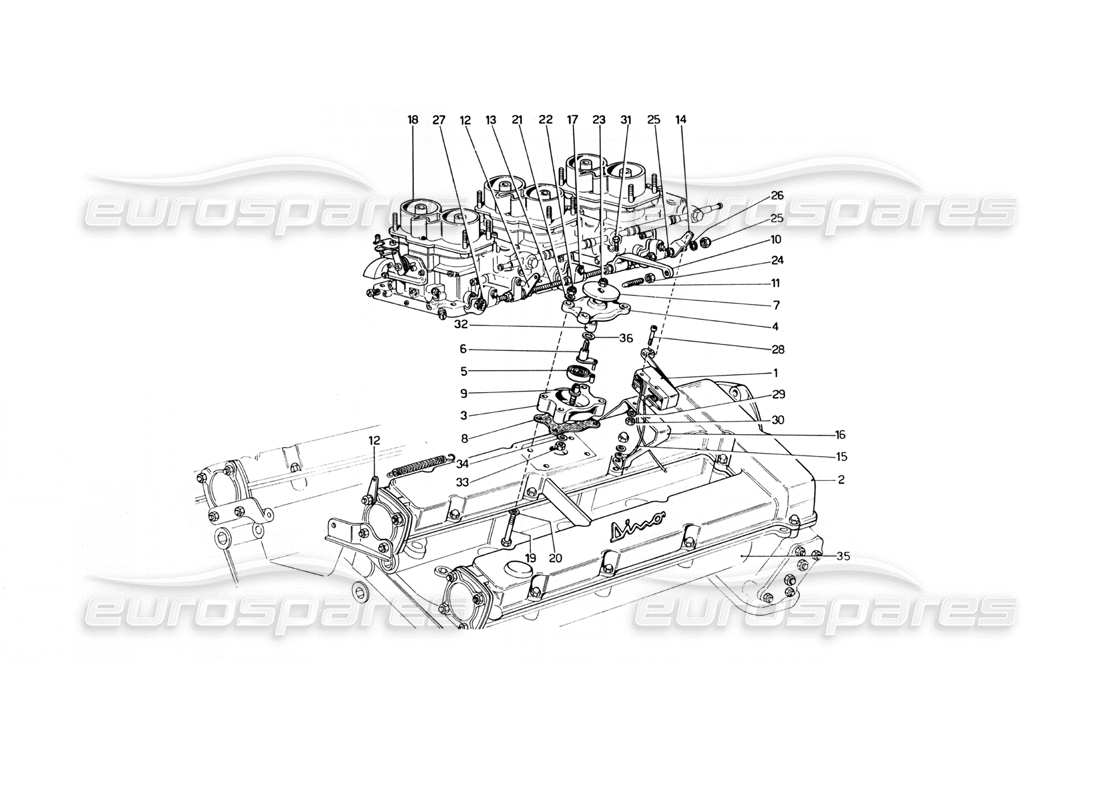 a part diagram from the ferrari 246 parts catalogue