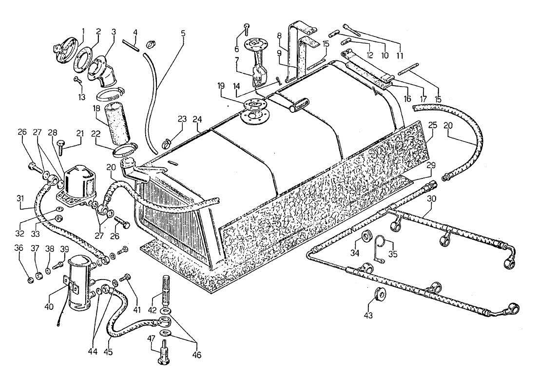 a part diagram from the lamborghini jarama parts catalogue