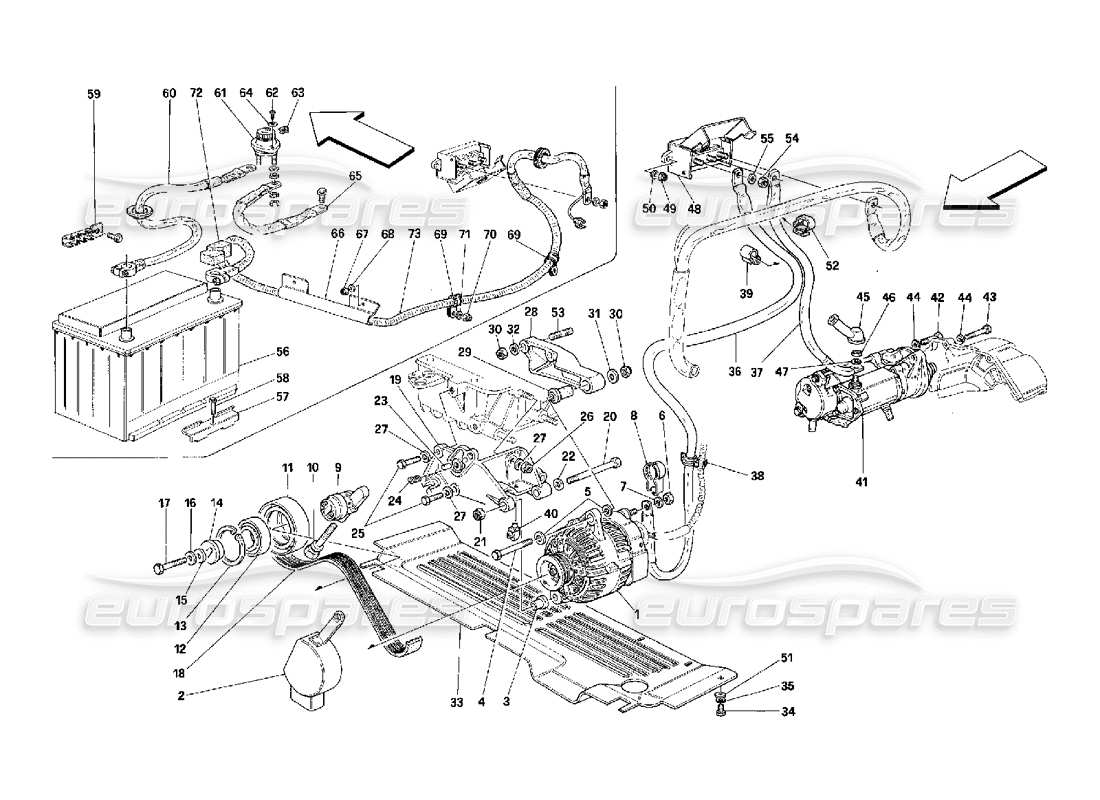 a part diagram from the ferrari 348 (2.7 motronic) parts catalogue