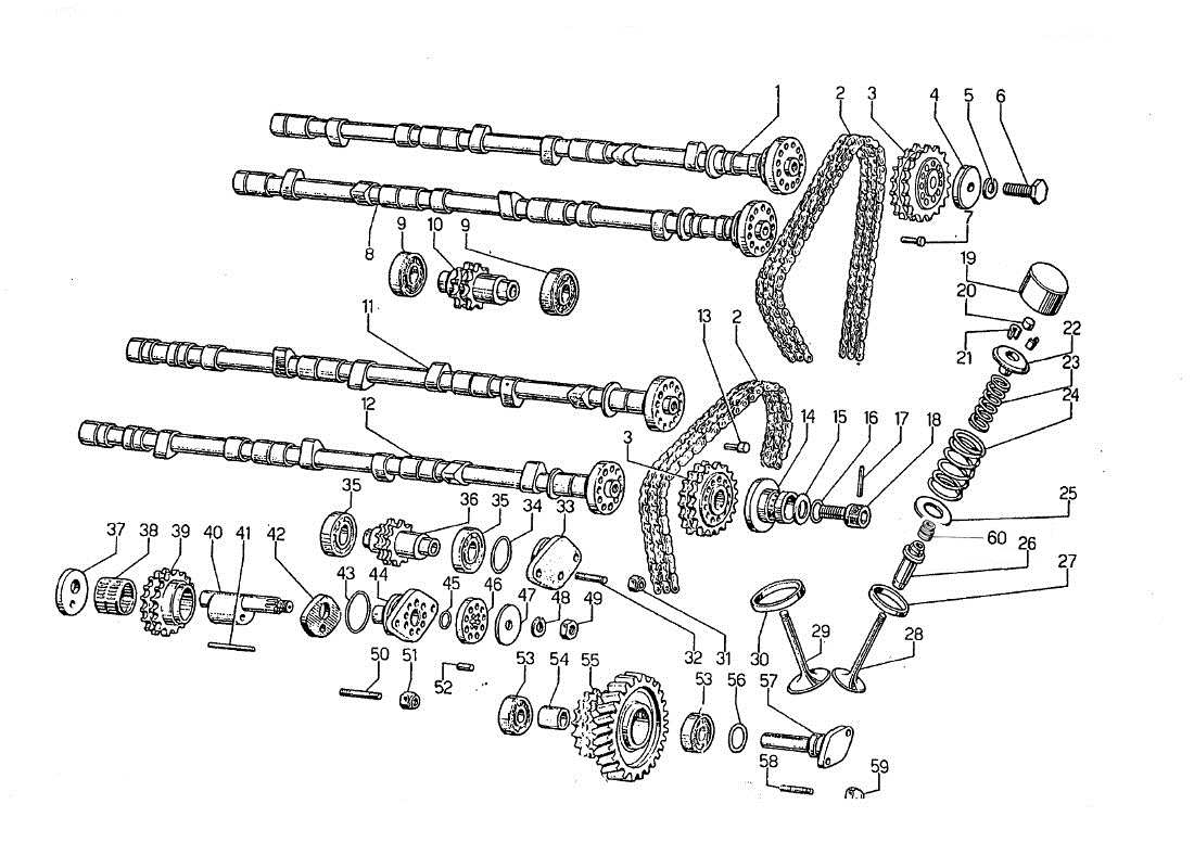 a part diagram from the lamborghini jarama parts catalogue