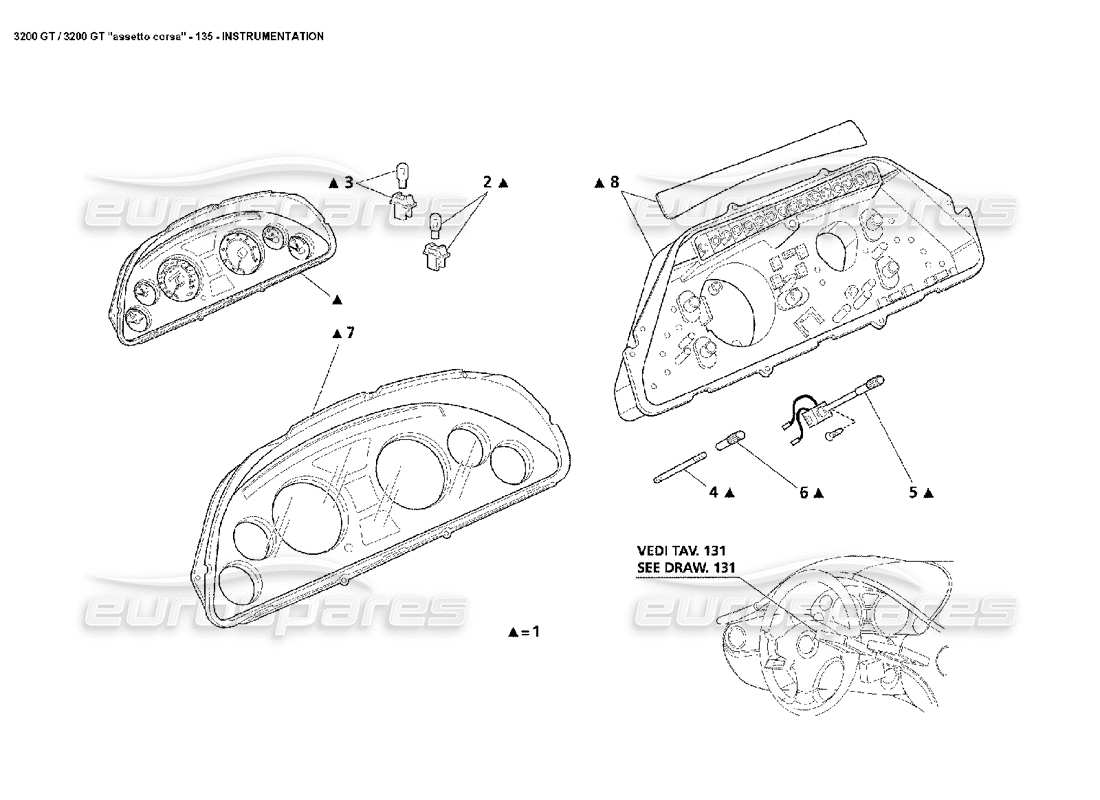 a part diagram from the maserati 3200 parts catalogue