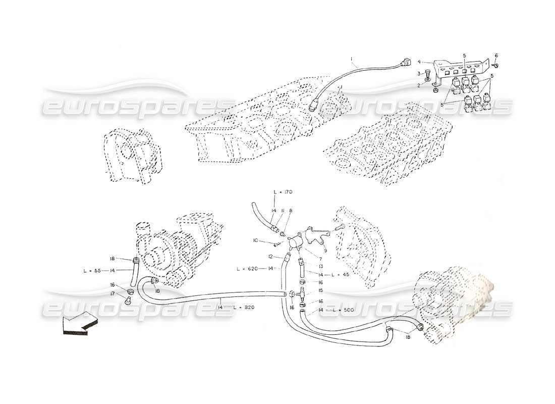 a part diagram from the maserati shamal parts catalogue