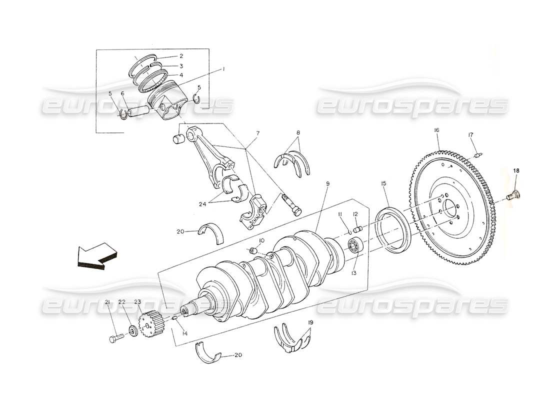 a part diagram from the maserati shamal parts catalogue