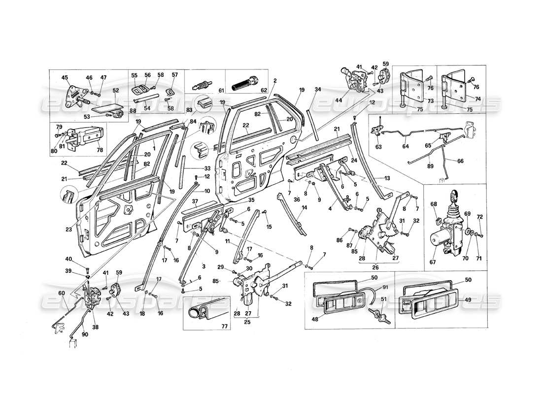 a part diagram from the maserati quattroporte (1967-1979) parts catalogue