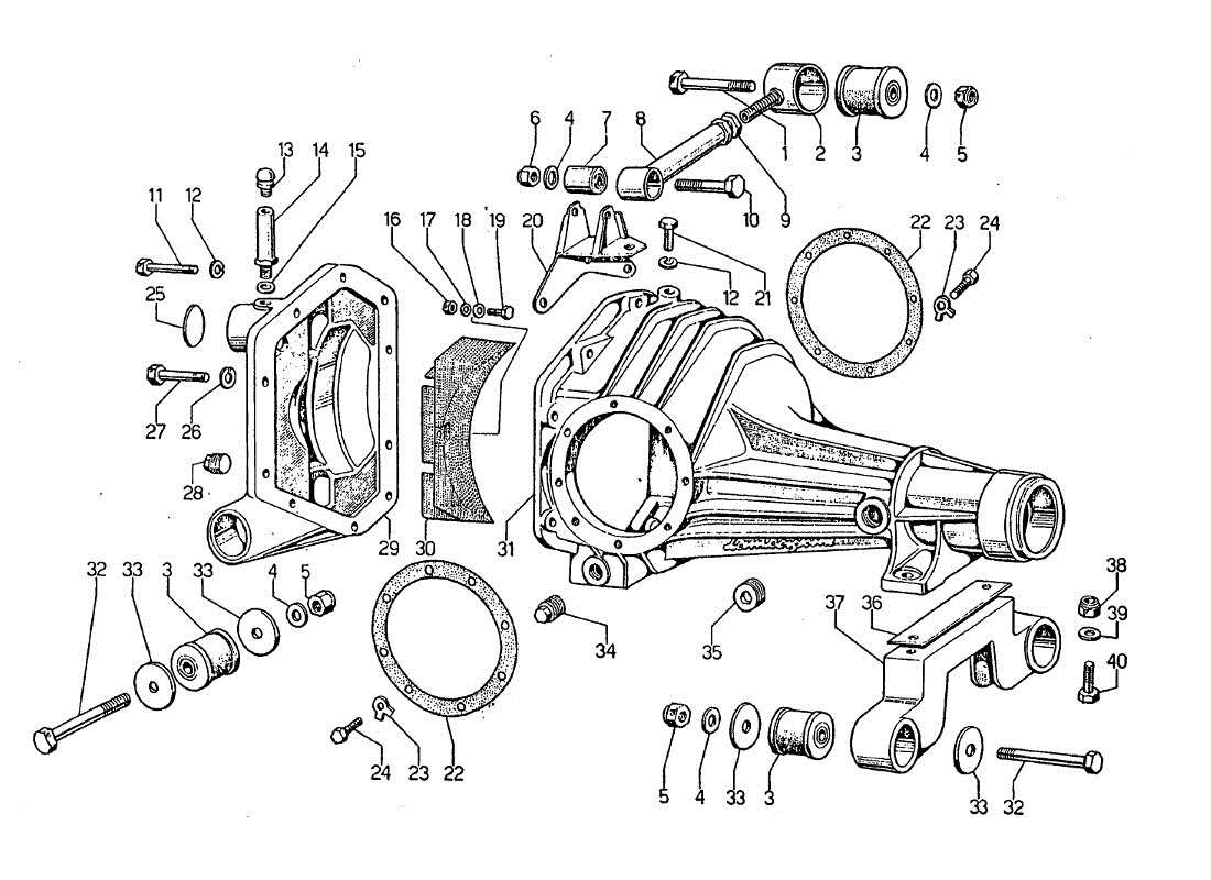 VIEW PARTS DIAGRAMS FROM THE LAMBORGHINI JARAMA PARTS CATALOGUE a part diagram from the lamborghini jarama parts catalogue