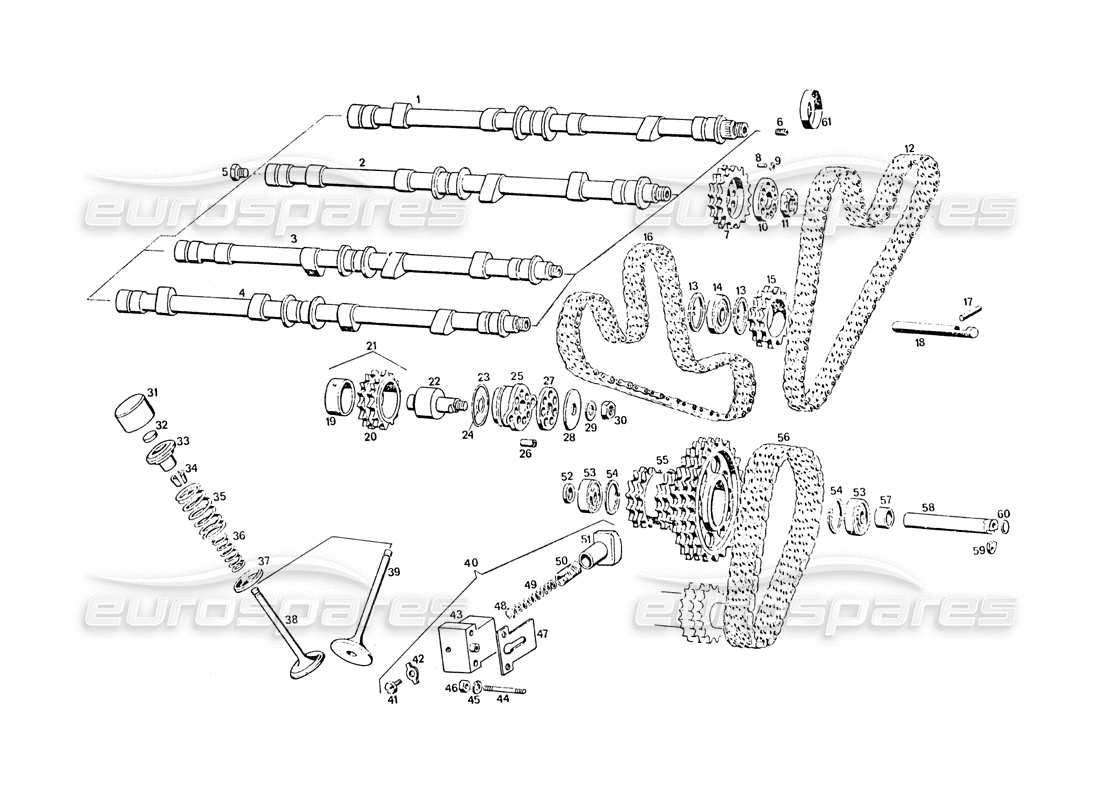 VIEW PARTS DIAGRAMS FROM THE MASERATI KHAMSIN PARTS CATALOGUE a part diagram from the maserati khamsin parts catalogue