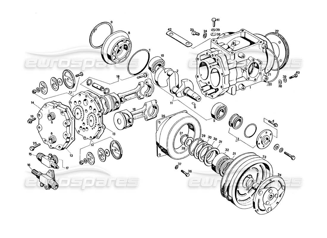 a part diagram from the maserati khamsin parts catalogue