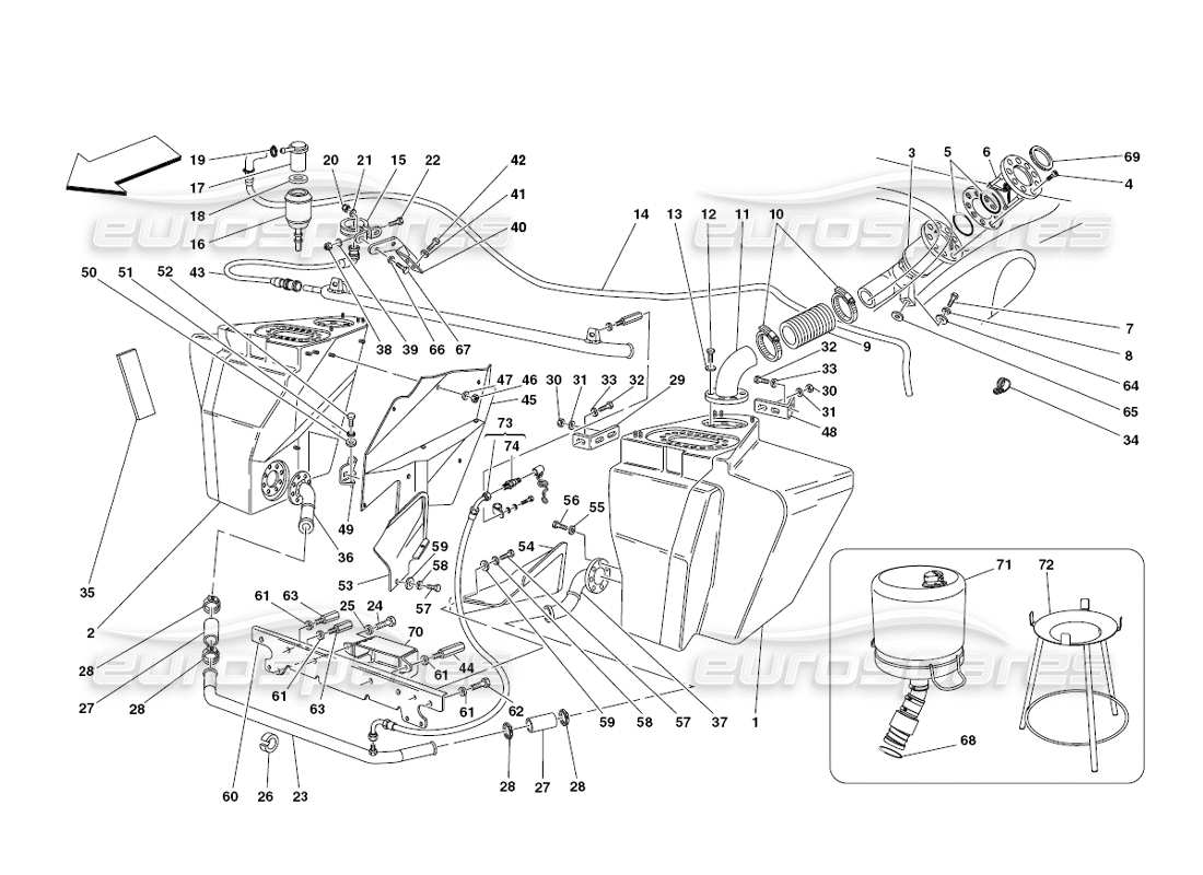 a part diagram from the ferrari 430 challenge (2006) parts catalogue