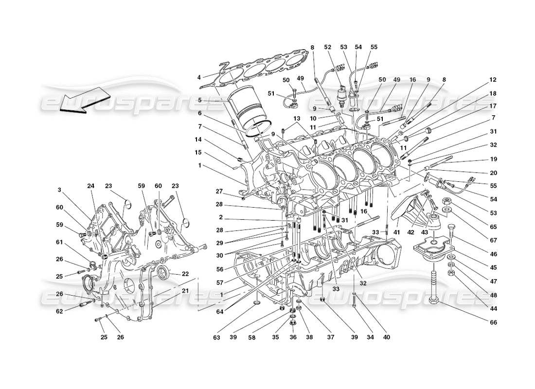 a part diagram from the ferrari 430 challenge (2006) parts catalogue