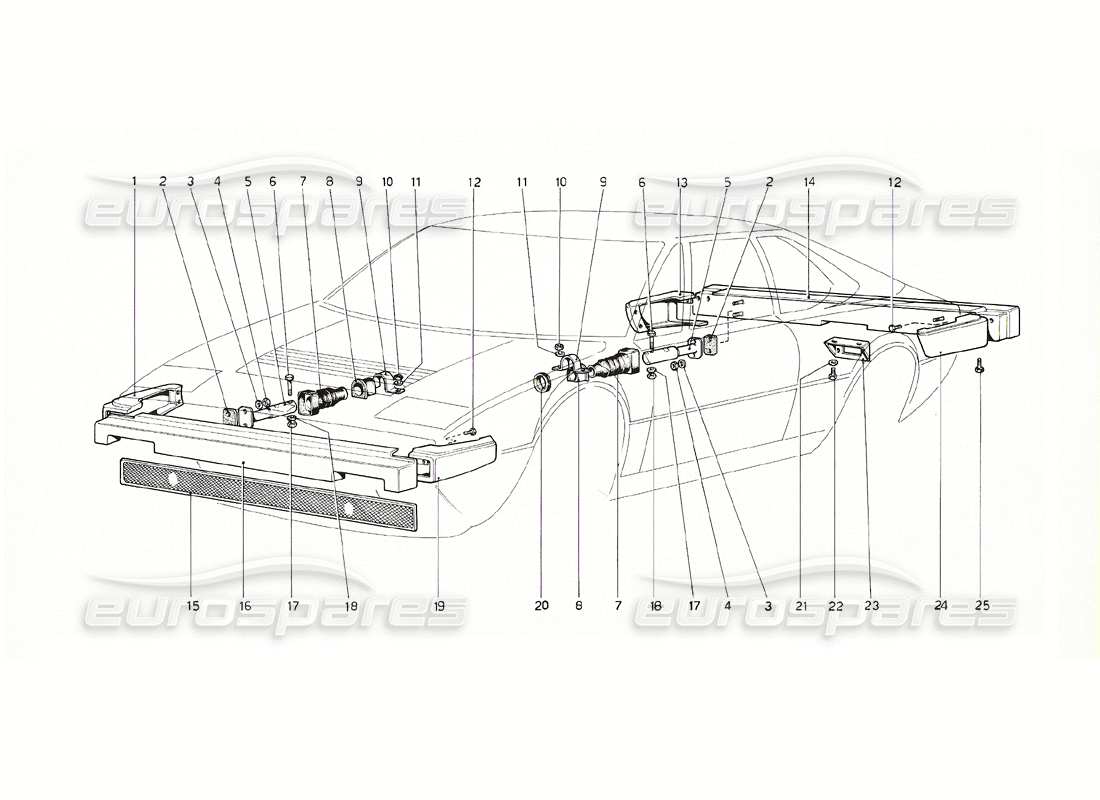 a part diagram from the ferrari 308 gt4 dino (1976) parts catalogue