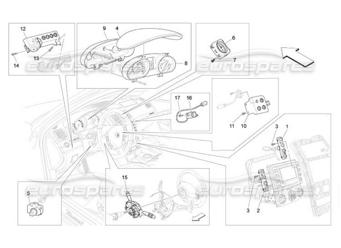 a part diagram from the maserati qtp. (2005) 4.2 parts catalogue